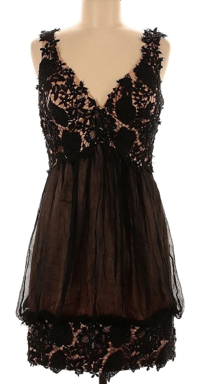 JOVANI Women’s Black Beaded Silk & Lace Dress | NWT | Size 14